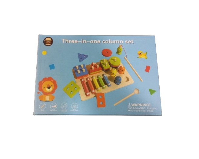 JUEGO DIDACTICO MONTESSORI MADERA PESCA XILOFONO ENCAJE PARA NIÑOS. - 4