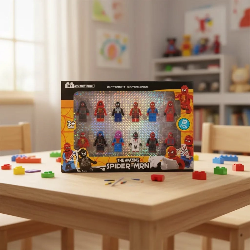 SET 12 MINIFIGURAS BLOQUES CONSTRUCCION. - 1