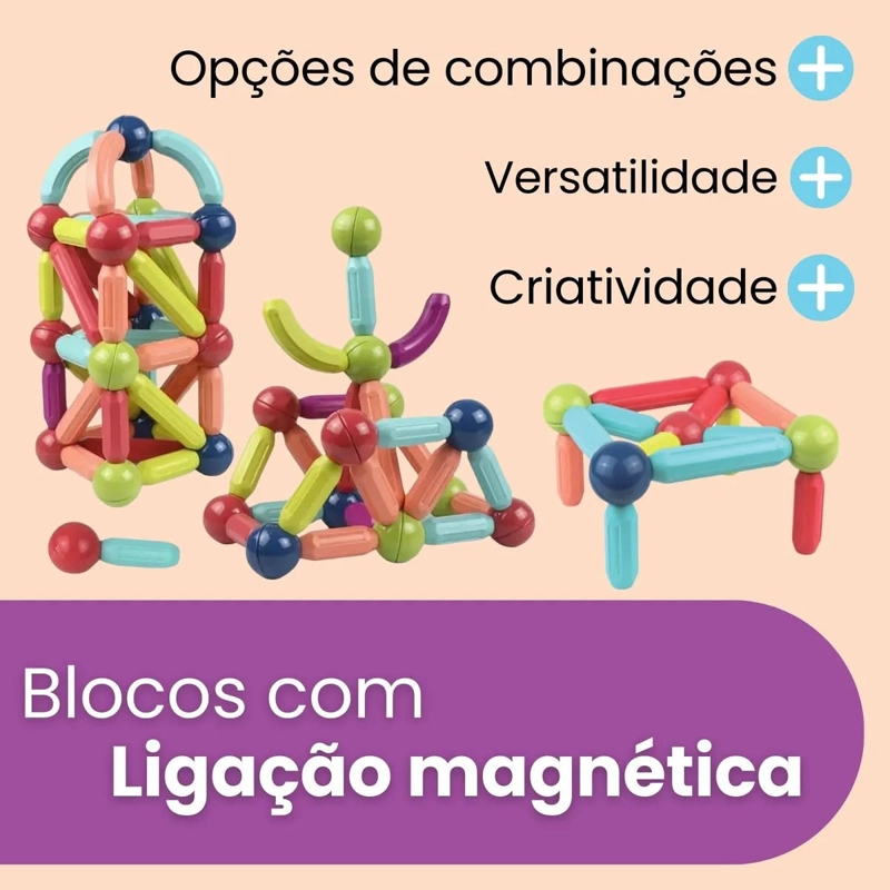 JUEGO BLOQUES MAGNE TICOS EDUCATIVOS 42 PIEZAS PARA NIÑOS - 1