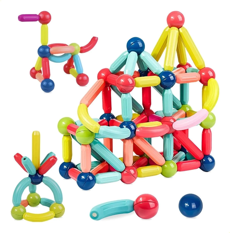JUEGO BLOQUES MAGNE TICOS EDUCATIVOS 42 PIEZAS PARA NIÑOS - 4