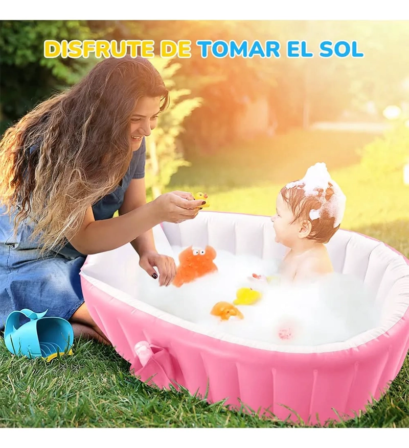 BAÑERA INFLABLE PLEGABLE PORTATIL PARA BEBE S CON BOMBA AIRE - 1