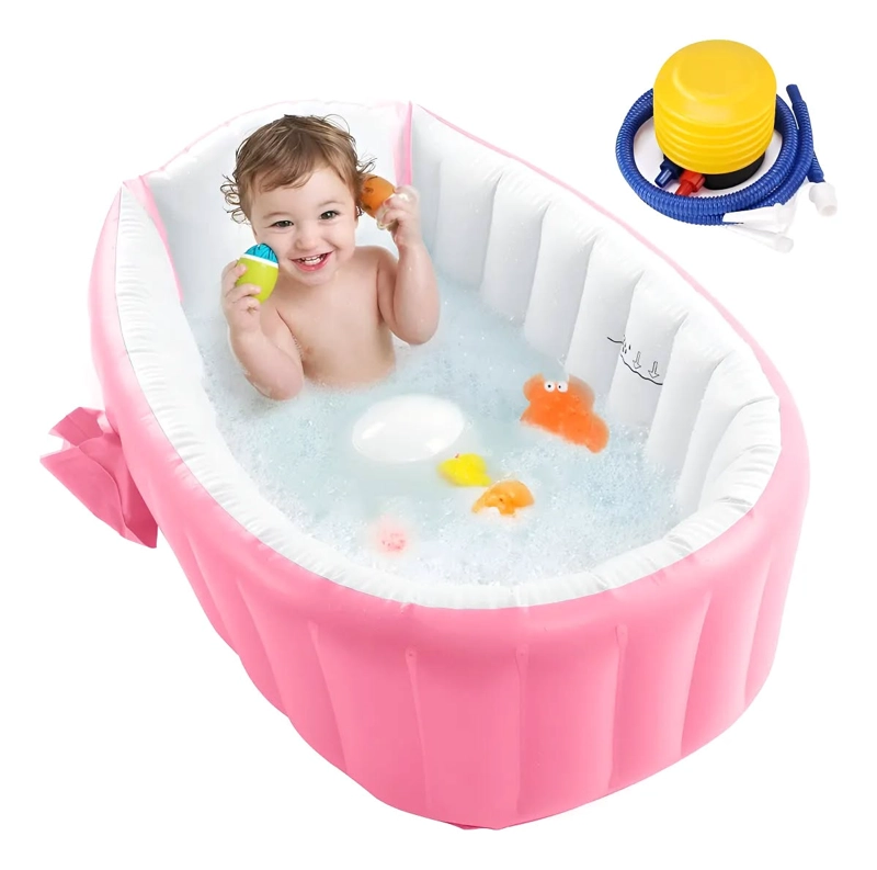 BAÑERA INFLABLE PLEGABLE PORTATIL PARA BEBE S CON BOMBA AIRE - 2