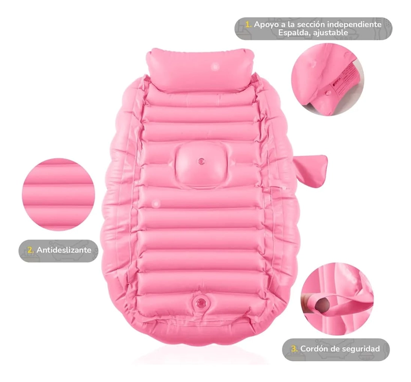 BAÑERA INFLABLE PLEGABLE PORTATIL PARA BEBE S CON BOMBA AIRE - 4