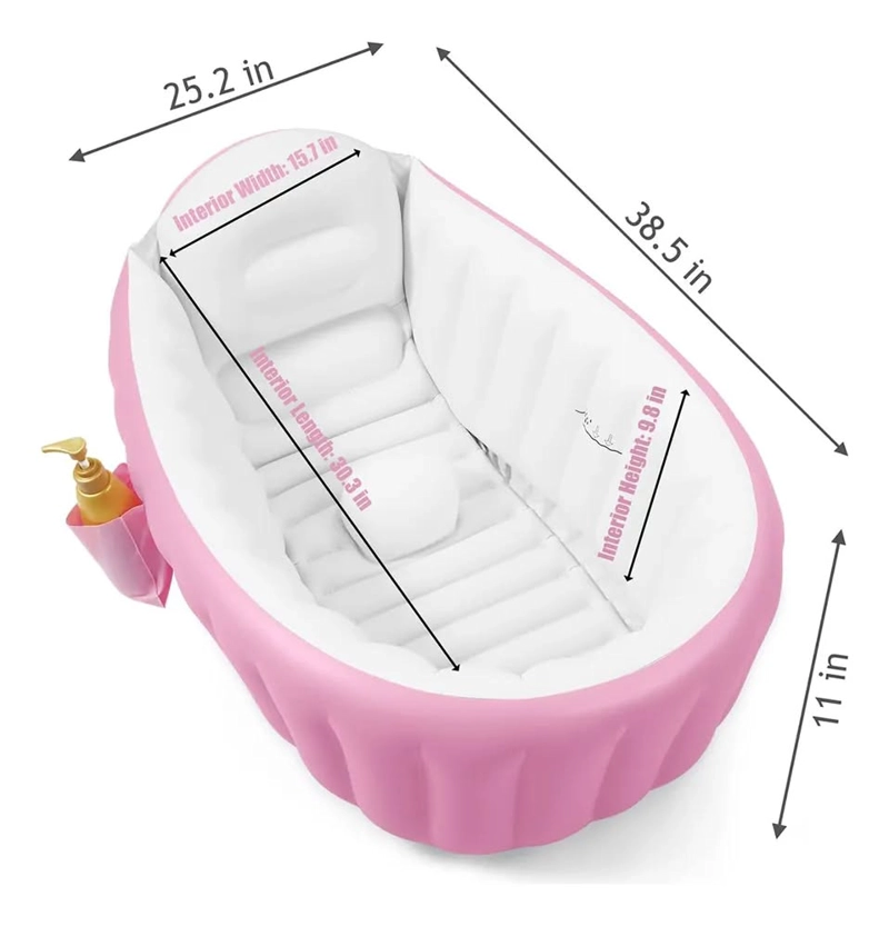 BAÑERA INFLABLE PLEGABLE PORTATIL PARA BEBE S CON BOMBA AIRE - 5