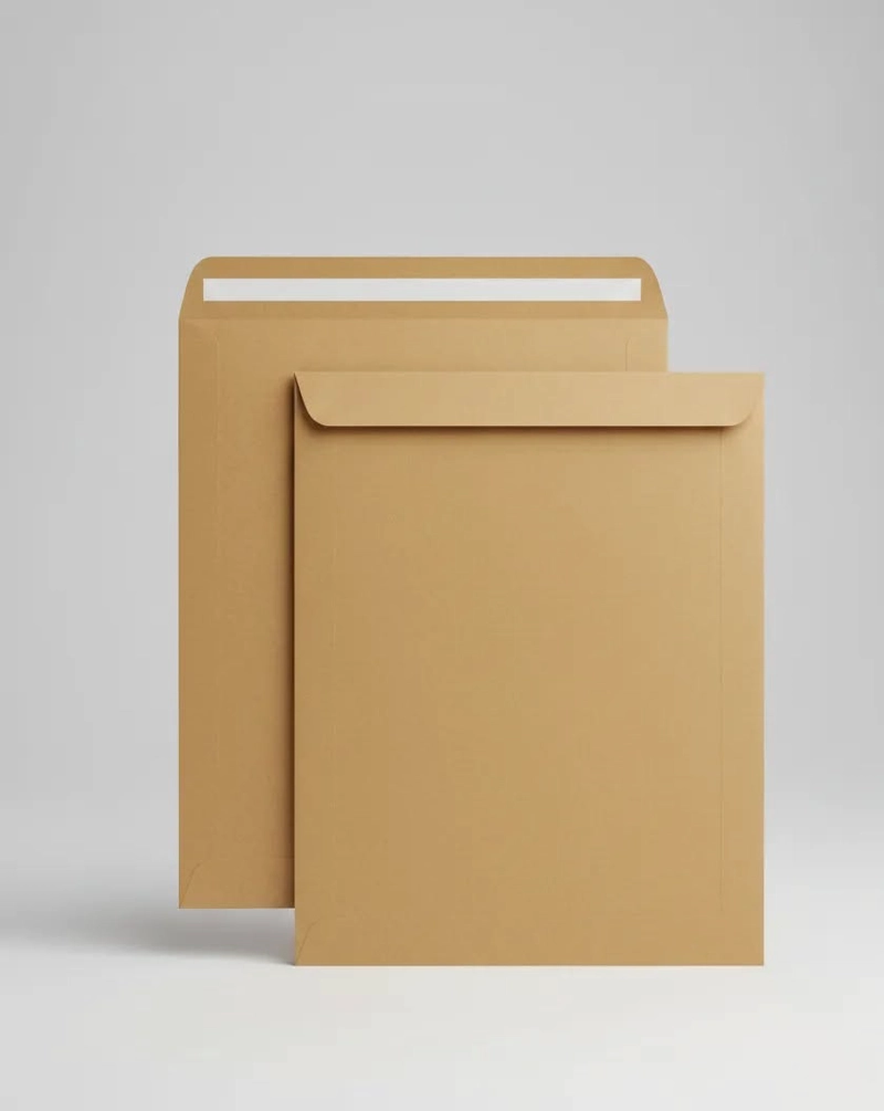 PACK 10 SOBRES DE PAPEL KRAFT A4 AUTOCIERRE RAPIDO 35X25CM. - 2