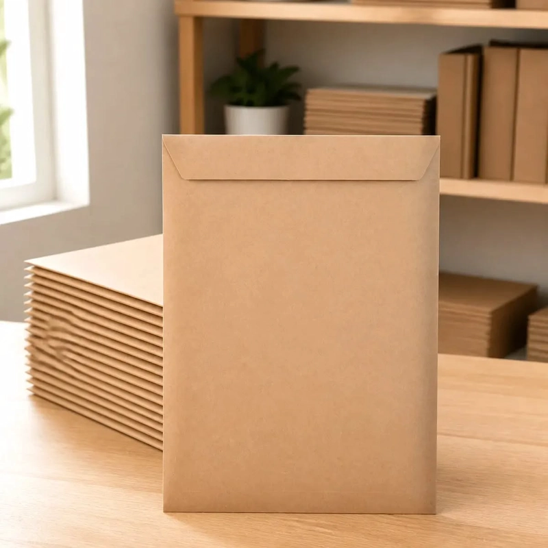 PACK 10 SOBRES DE PAPEL KRAFT A4 AUTOCIERRE RAPIDO 32X23CM. - 2