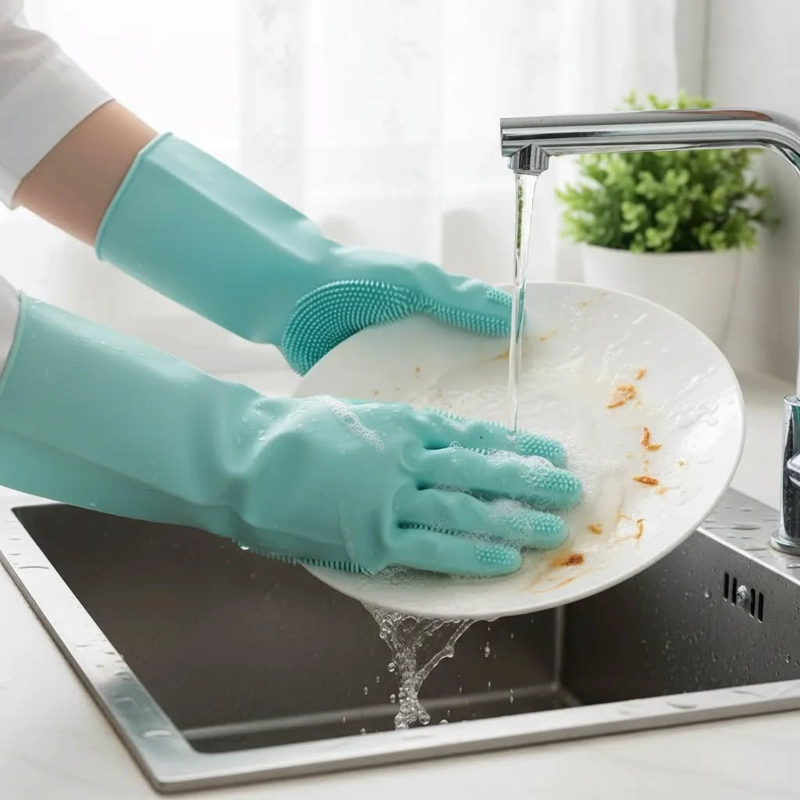GUANTES DE SILICONA COCINA LAVALOZA - 2
