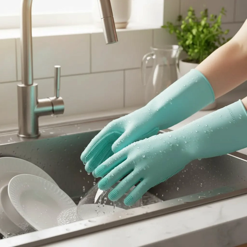 GUANTES DE SILICONA COCINA LAVALOZA - 3