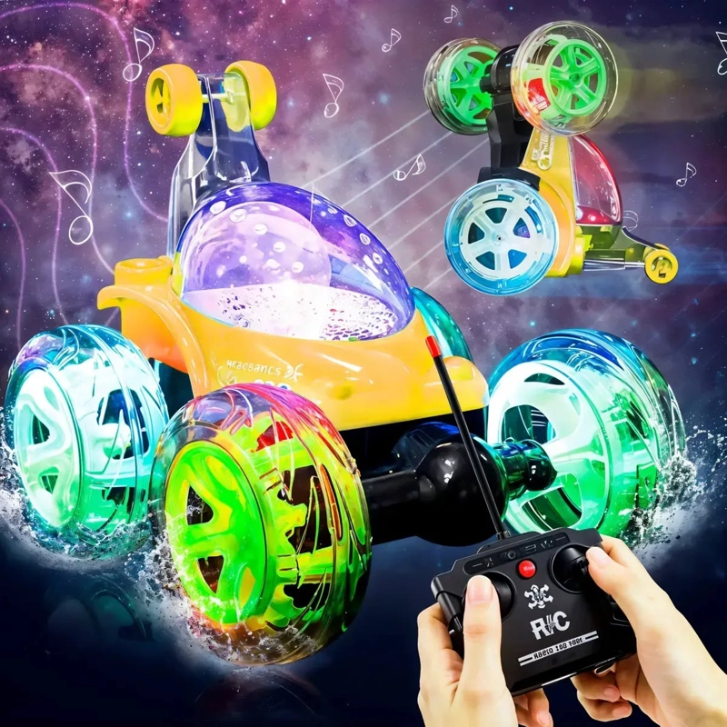 AUTO LOCO CON CONTROL REMOTO CON LUCES Y SONIDO 360 ACROBACIA - 1