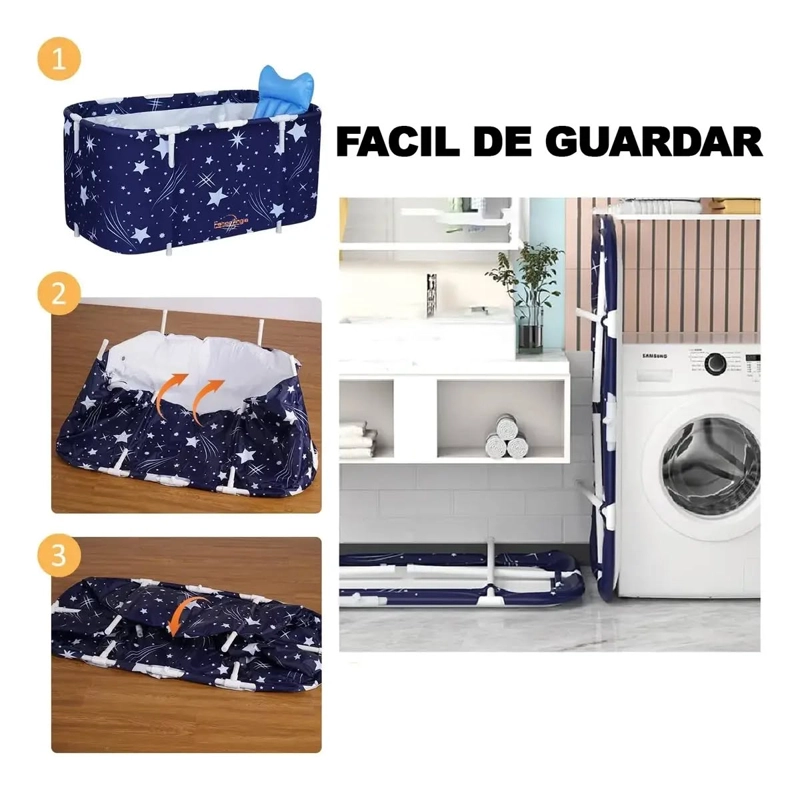 BAÑERA PLEGABLE PORTATIL ADULTOS Y NIÑOS BALDE SPA 110×55CM - 4