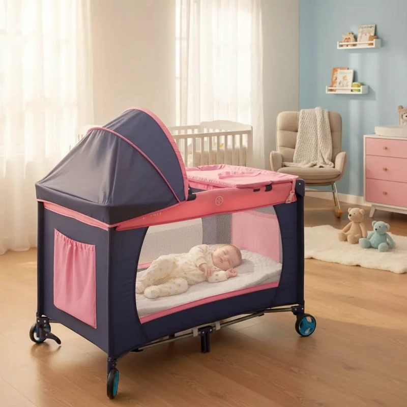 CUNA CORRAL CON MUDADOR MOSQUITERO COLCHON  LUBABYCAS - 3