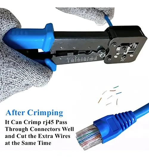 KIT CRIMPEADORA EZ RJ45 +50 CONECTOR CAT6 PRENSA ANTICORTE+TESTER - 7