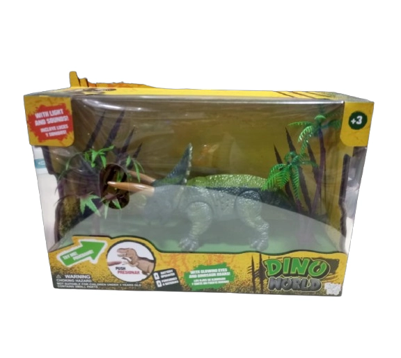 CAJA JUGUETE FIGURA DINOSAURIO CON LUZ Y SONIDO - 1