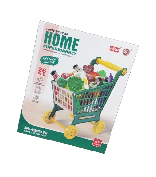 JUGUETE CARRITO DE COMPRA SUPERMERCADO 26 UNDS PARA NIÑOS - 1