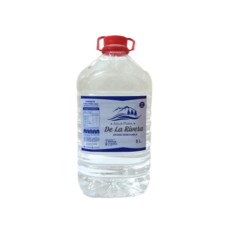 BIDÓN DESECHABLE DE AGUA PURA DE LA RIVERA 5L - 1