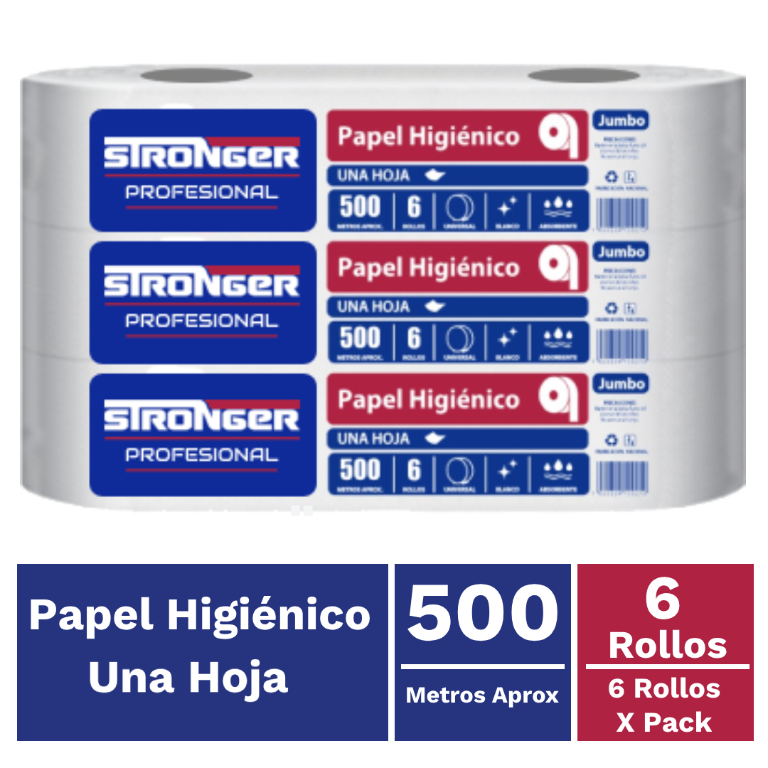 PAPEL HIGIÉNICO 6 X 500 MTS 1 HOJA - 1