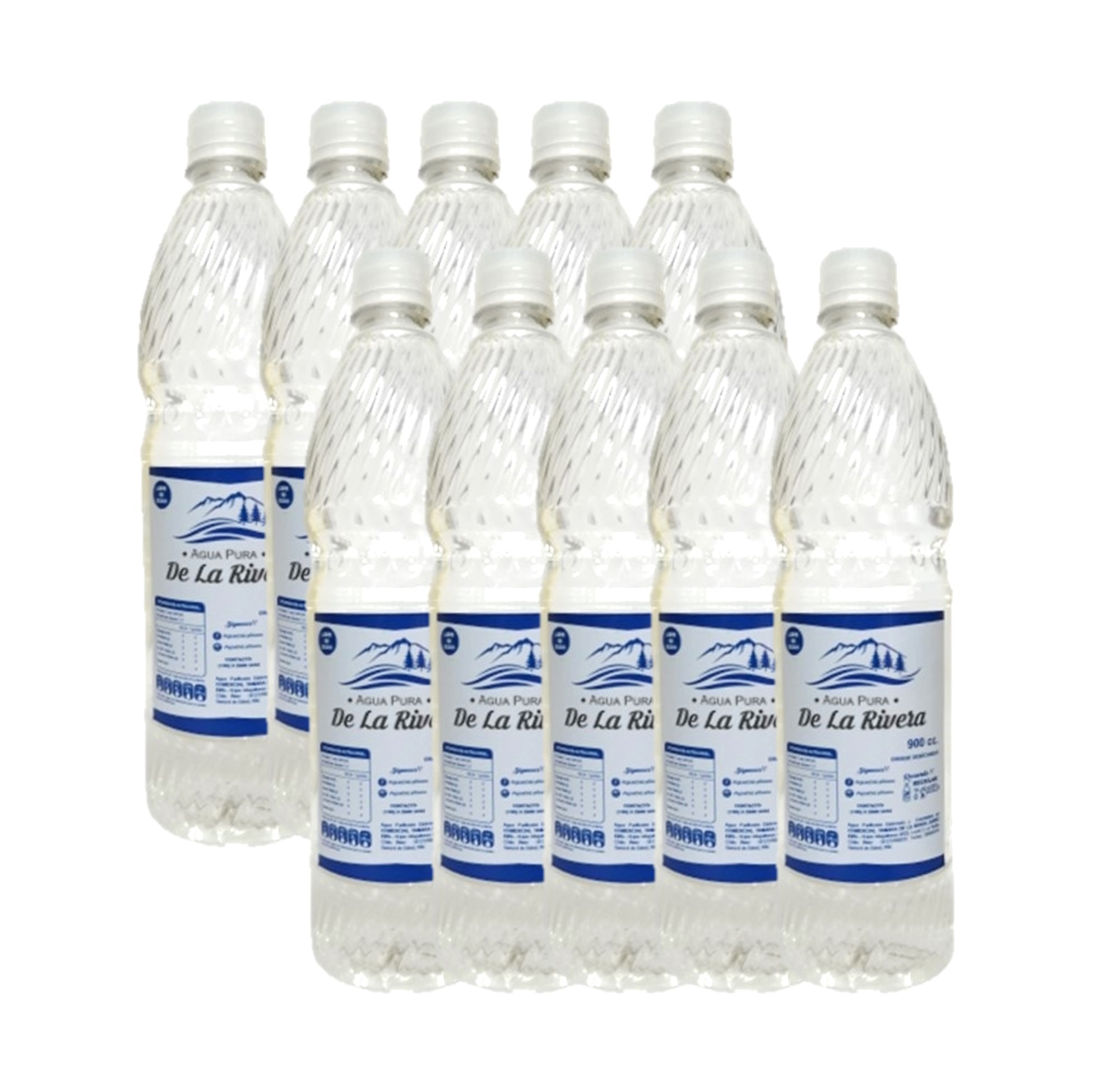 PACK AGUA PURA DE LA RIVERA 900CC X 10UN - 1