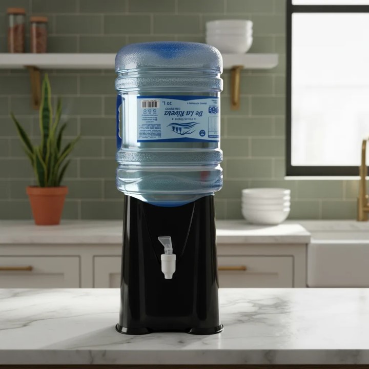 DISPENSADOR DE AGUA SOBREMESA PLÁSTICO TRIANGULAR NEGRO - 5