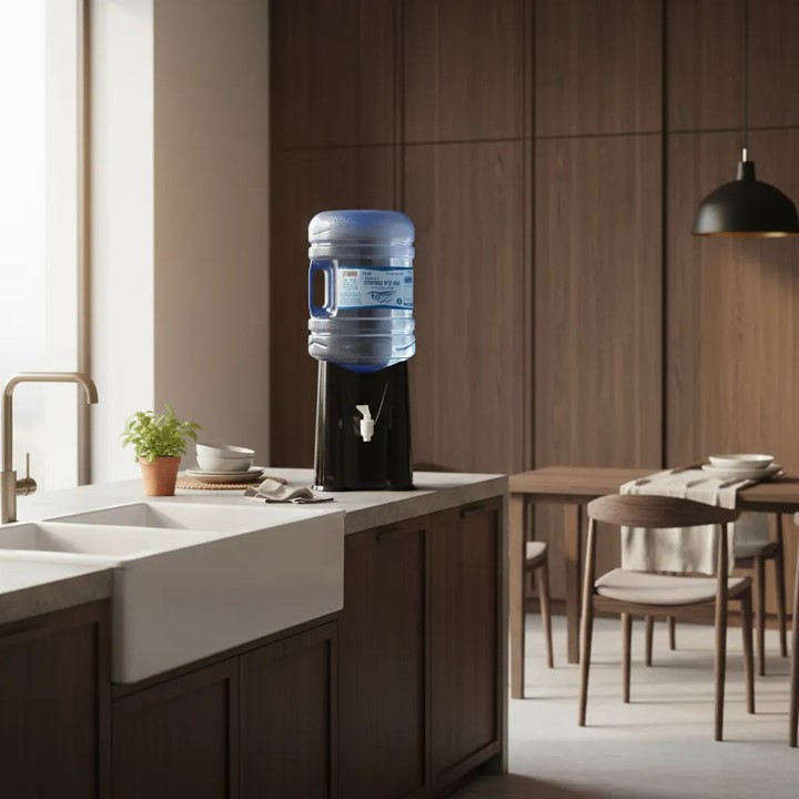DISPENSADOR DE AGUA SOBREMESA PLÁSTICO TRIANGULAR NEGRO - 6