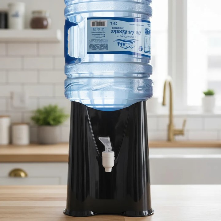 DISPENSADOR DE AGUA SOBREMESA PLÁSTICO TRIANGULAR NEGRO - 7