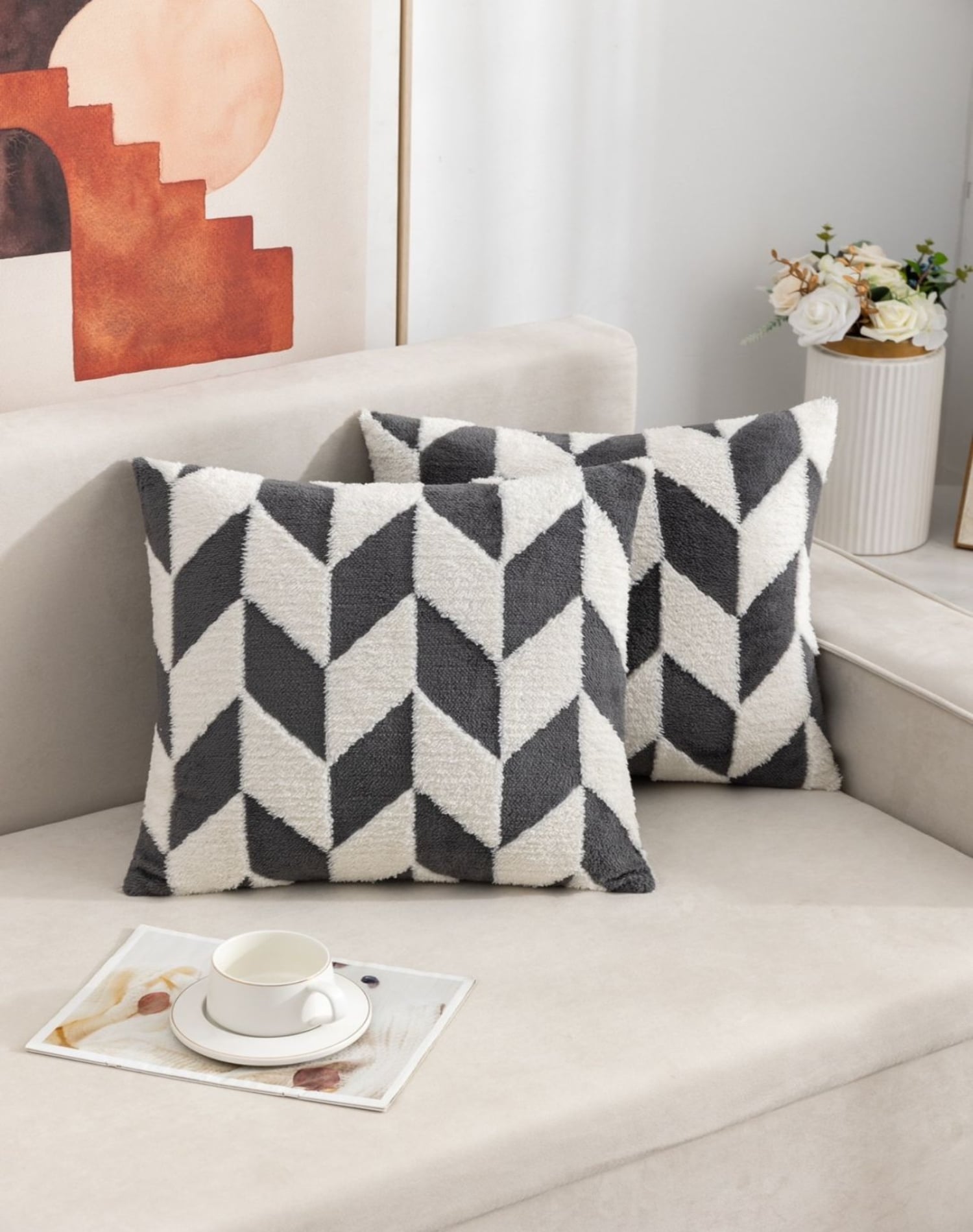 FUNDA COJÍN ANGELES DEL HOGAR SET 2 SILLÓN SUAVE 45 X 45 CM - 1