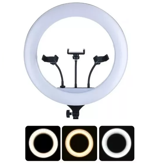 ARO DE LUZ ANGELES DEL HOGAR 56CM PROFESIONAL 3 SOPORTES CON TRIPODE INCLUIDO - 3