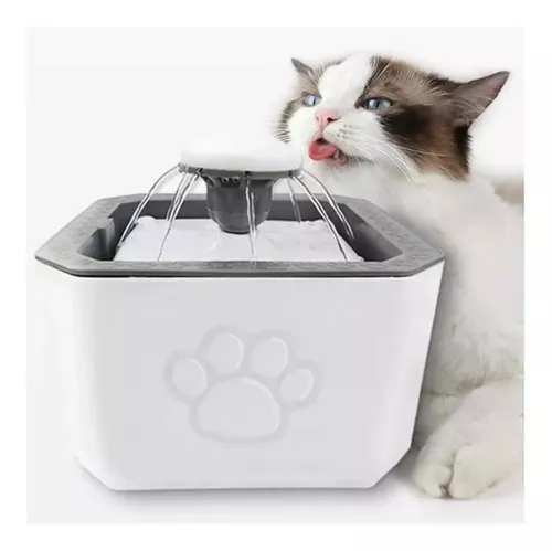 DISPENSADOR PERROS Y GATOS ANGELES DEL HOGAR FUENTE AGUA ELÉCTRICO GRIS - 1