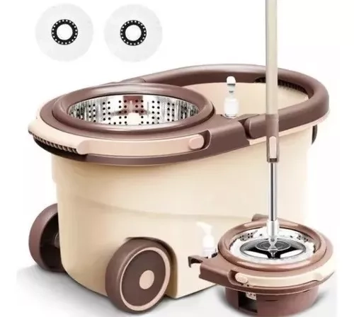 MOPA ANGELES DEL HOGAR TRAPEADOR GIRATORIA 360 CETRIFUGADORA ACERO REMOVIBLE - 1