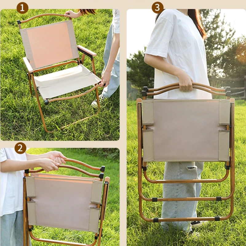 SILLA PLEGABLE ANGELES DEL HOGAR LIBRE DISPOSICIÓN BEIGE ACAMPAR PLAYA O PISCINA - 4