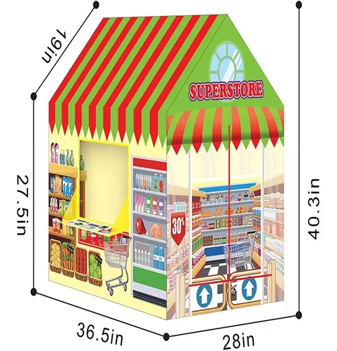 CARPA DE JUEGOS TIPO ANGELES DEL HOGAR MULTICOLOR TIENDA DE COMPRAS PARA NIÑOS - 2