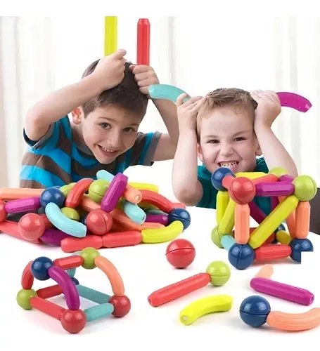 BLOQUES DE CONSTRUCCION ANGELES DEL HOGAR GENERICO MULTICOLOR MAGNÉTICOS 25PCS JUGUETE - 1