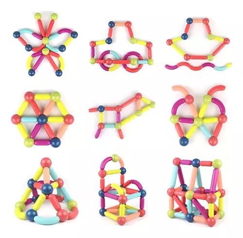 BLOQUES DE CONSTRUCCION ANGELES DEL HOGAR GENERICO MULTICOLOR MAGNÉTICOS 25PCS JUGUETE - 2