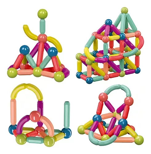 BLOQUES DE CONSTRUCCION ANGELES DEL HOGAR GENERICO MULTICOLOR MAGNÉTICOS 25PCS JUGUETE - 4
