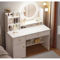 CÓMODA ANGELES DEL HOGAR MADERA BLANCO DORMITORIO LUCES LED JUEGO TOCADOR MODERNO 3 AJUSTES BRILLO - 4