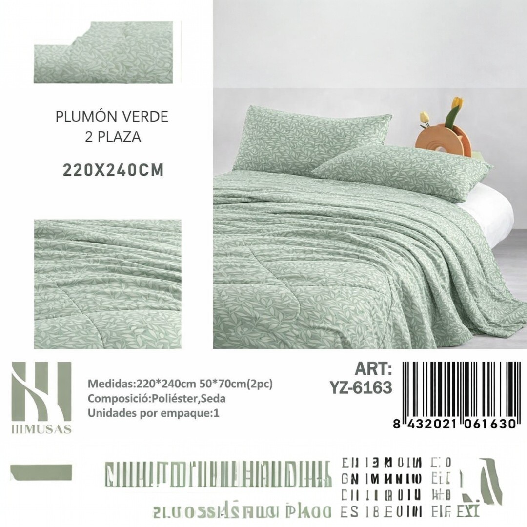 PLUMÓN ANGELES DEL HOGAR 2 PLAZAS CON DISEÑO - 1
