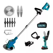 KIT 2 EN 1 CORTADORA DE PASTO ANGELES DEL HOGAR +MINI MOTO SIERRA INALÁMBRICA - 2