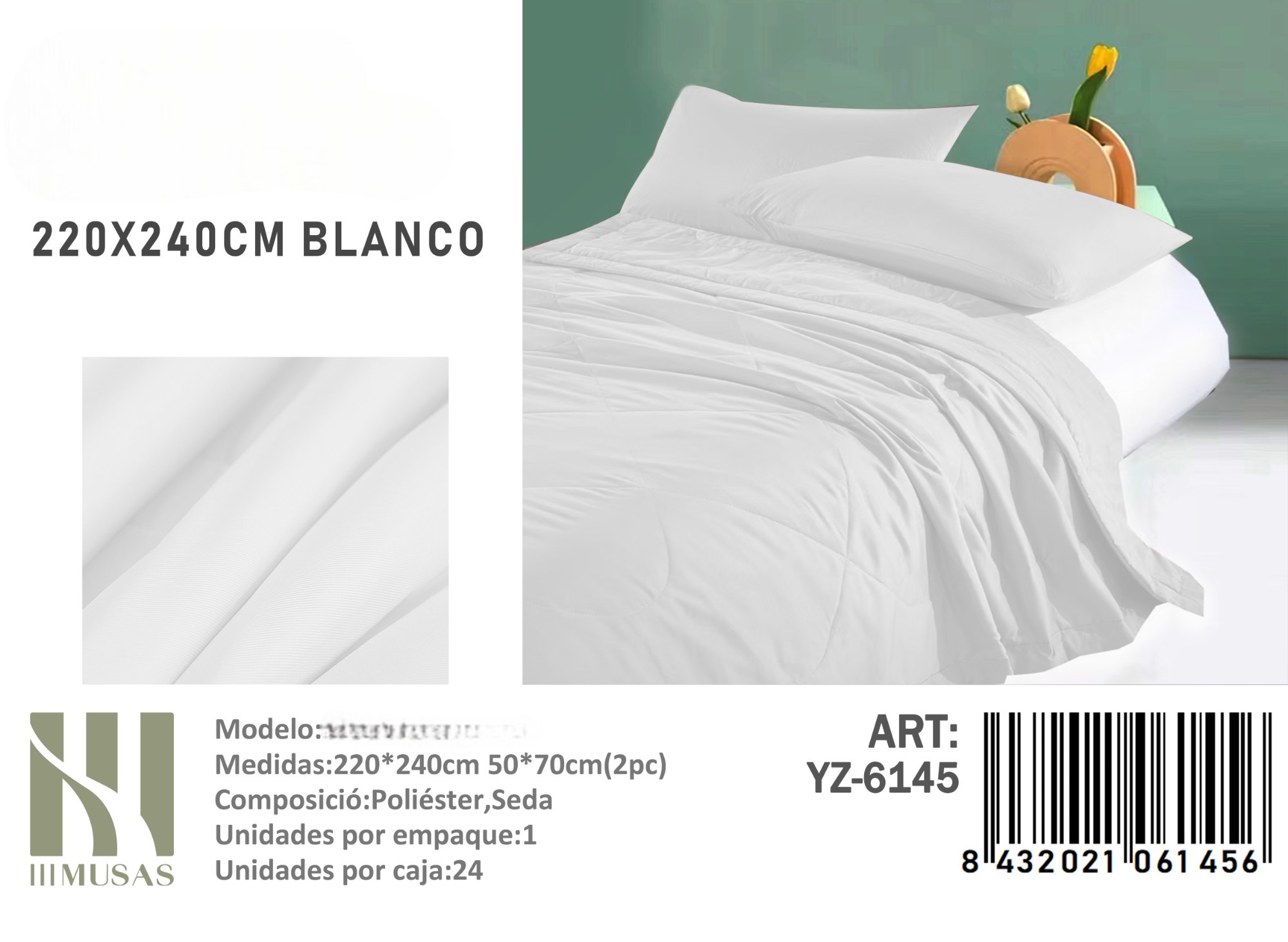 PLUMON UNICOLOR DE 2P MEDIDAS 220X240 CM - 1