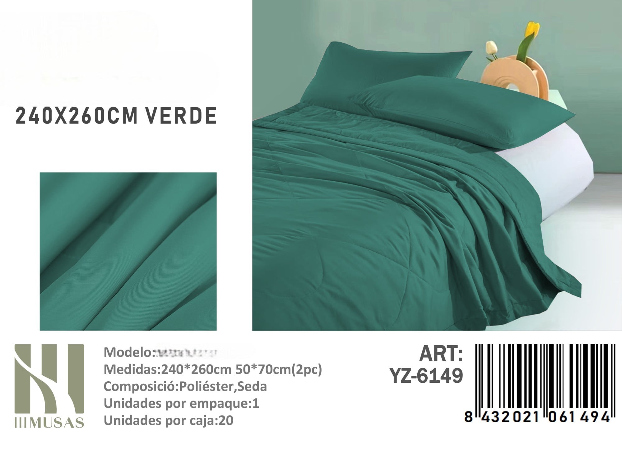 PLUMON UNICOLOR KING MEDIDAS 240X260CM - 1