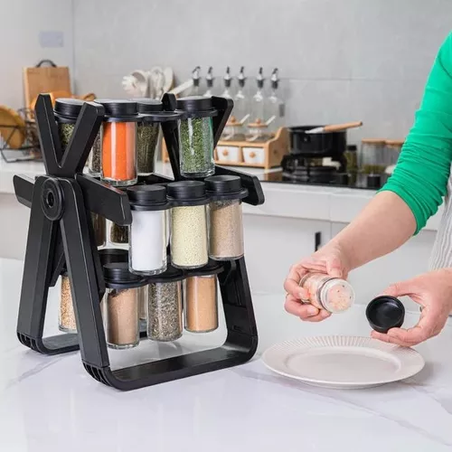 ESPECIERO GIRATORIO COCINA 18 FRASCOS ROTATIVO 360° PRACTICO - 1