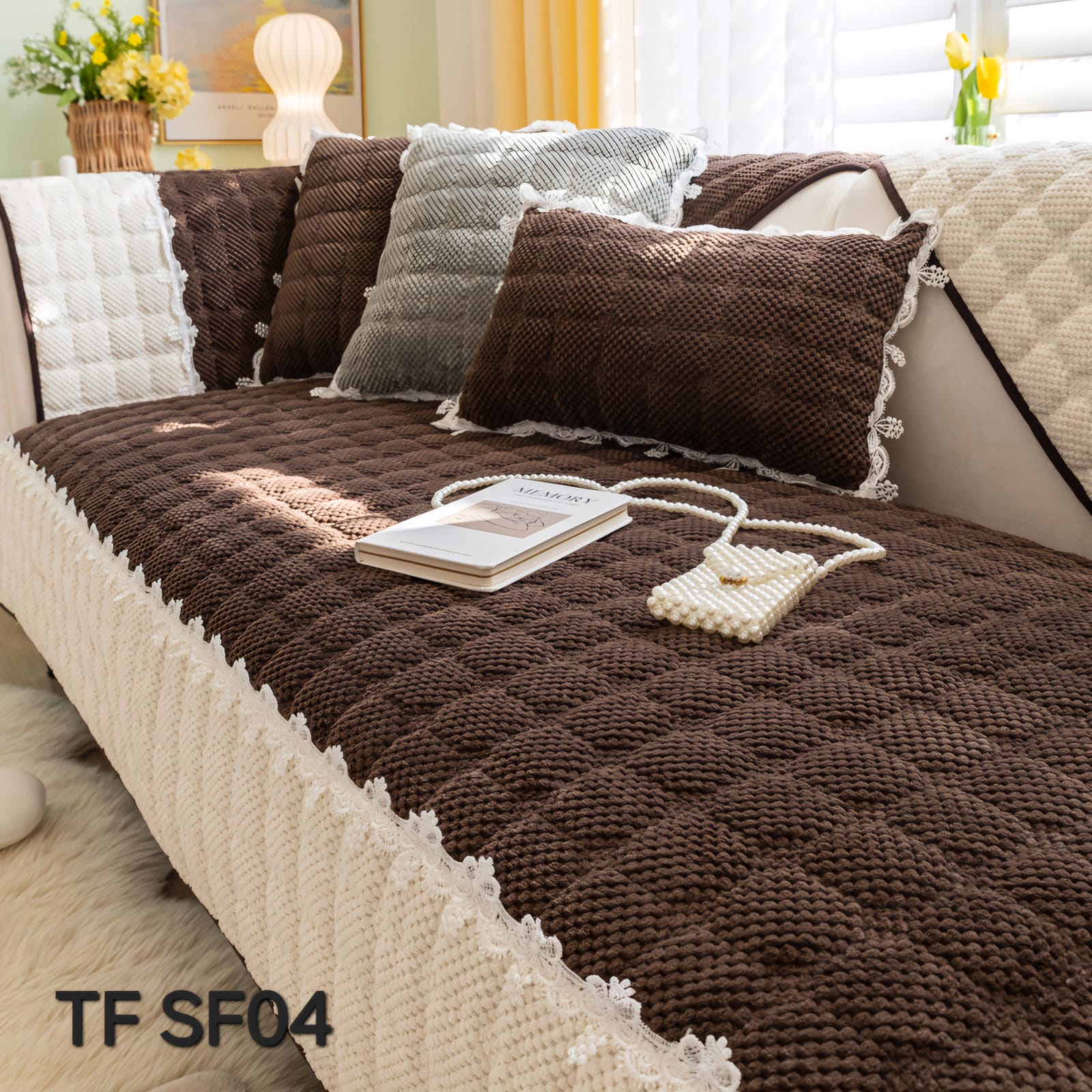 MANTA PARA SOFA TEJIDO BORDADO 3 CUERPO 180X70 - 1