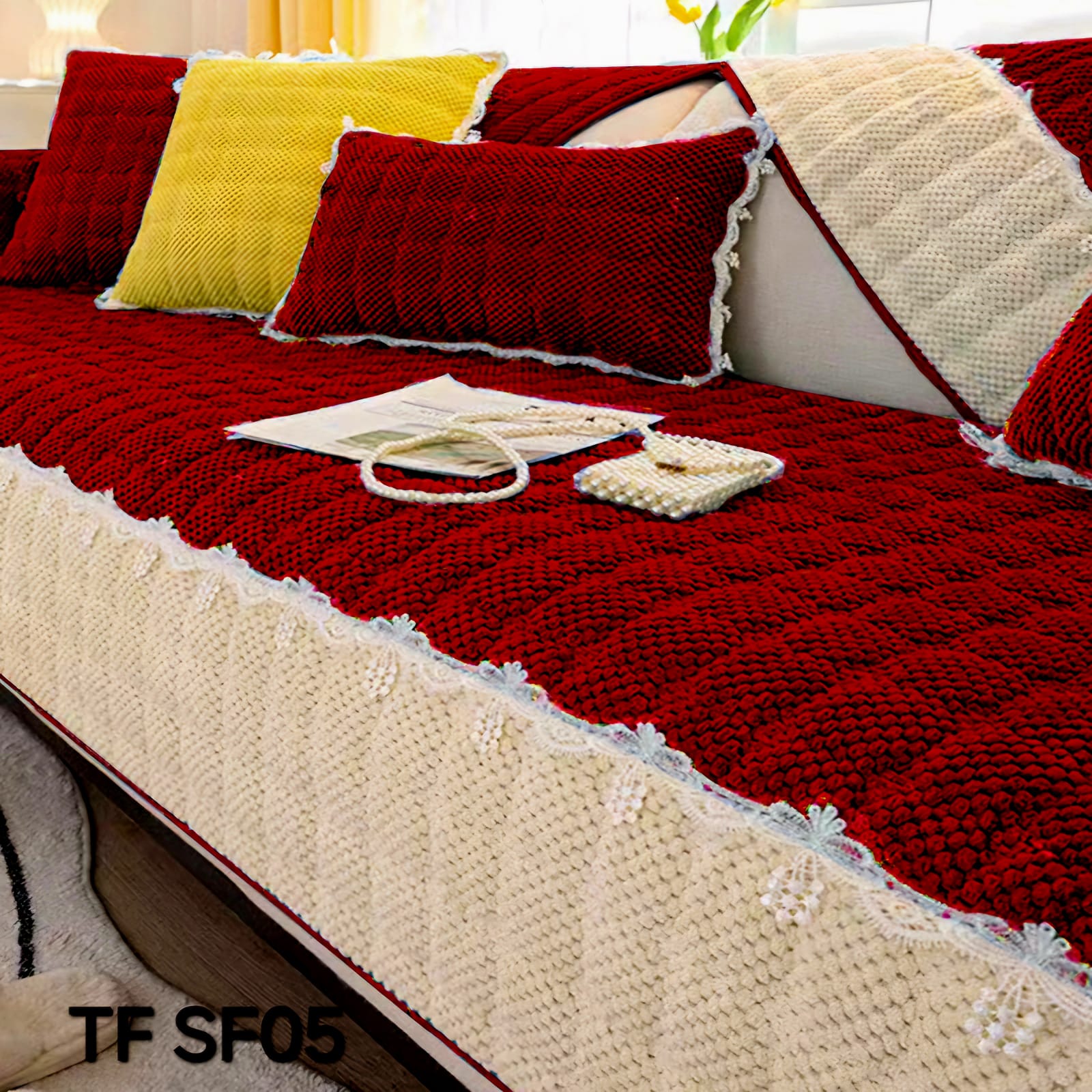 MANTA PARA SOFA TEJIDO BORDADO 3 CUERPO 180X70 - 1