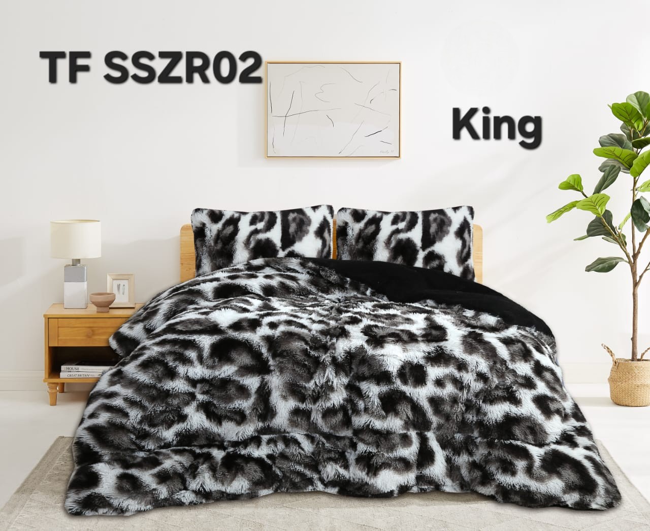 COBERTOR DE INVIERNO PELUDO CON DISEÑO KING - 1