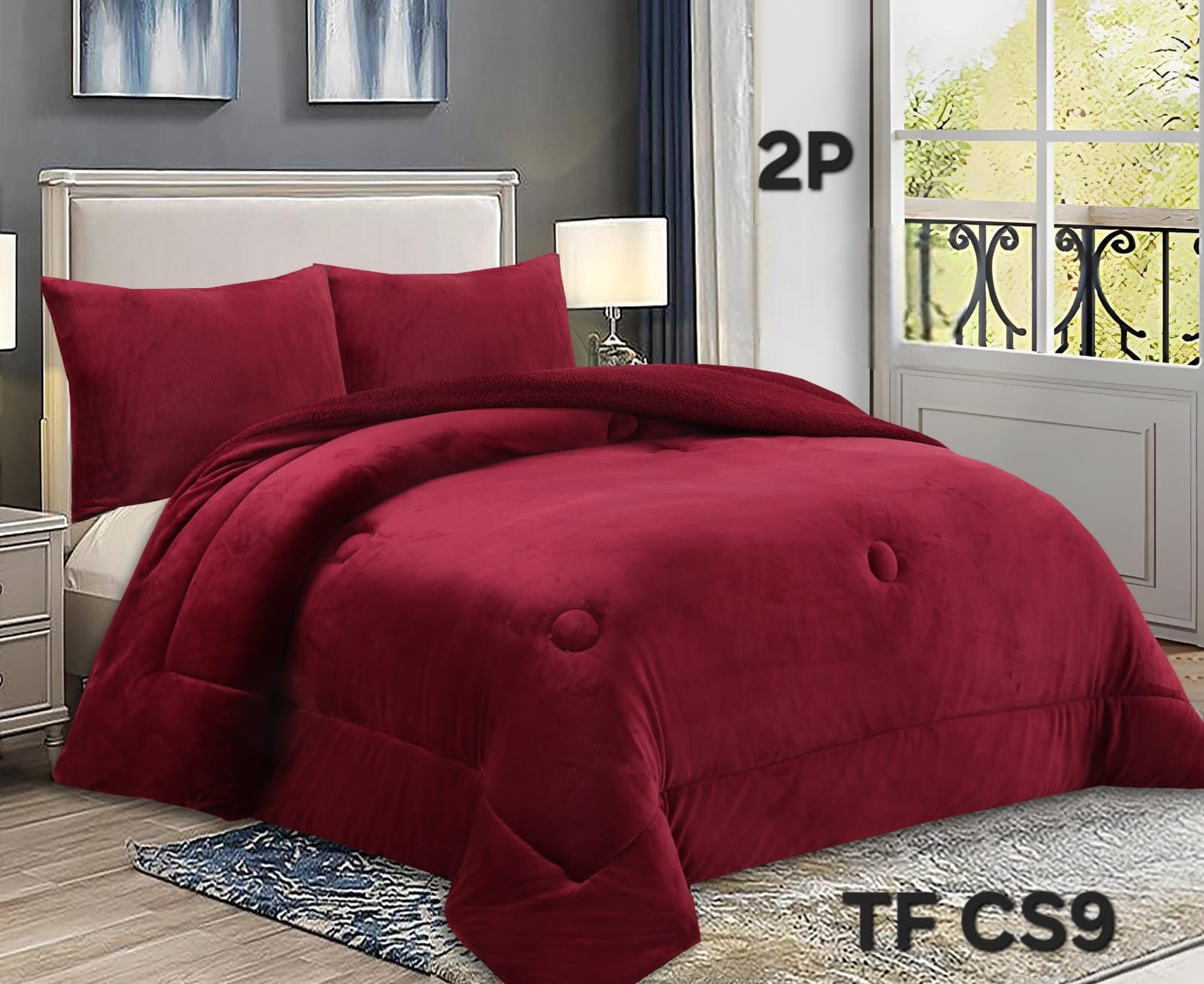 COBERTOR DE INVIERNO PLUSH LISO 2 PLAZAS - 1