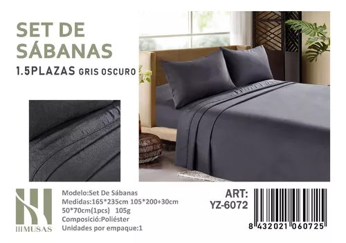 JUEGO DE SABANAS DE 200 HILOS PLAZA Y MEDIA COLOR A ELECCIÓN - 1
