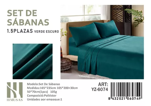 JUEGO DE SABANAS DE 200 HILOS PLAZA Y MEDIA COLOR A ELECCIÓN - 1