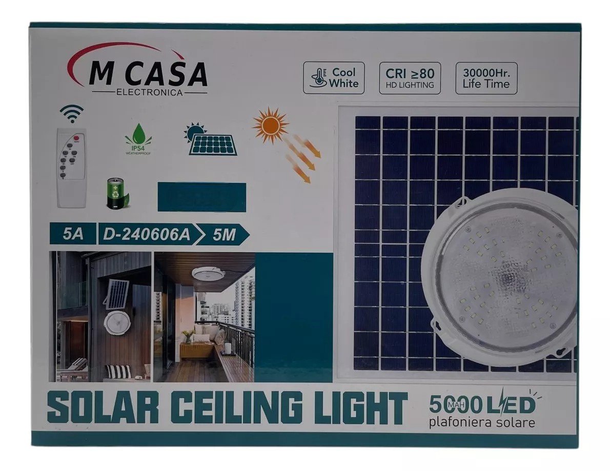 LAMPARA PLAFON REDONDA DE TECHO SOLAR 300W. BLANCO FRIO - 2