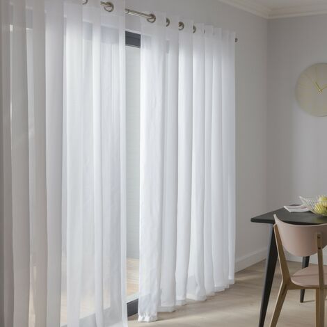VISILLO BLANCO CON ARGOLLAS PACK DE DOS PAÑOS 230X140CM - 1