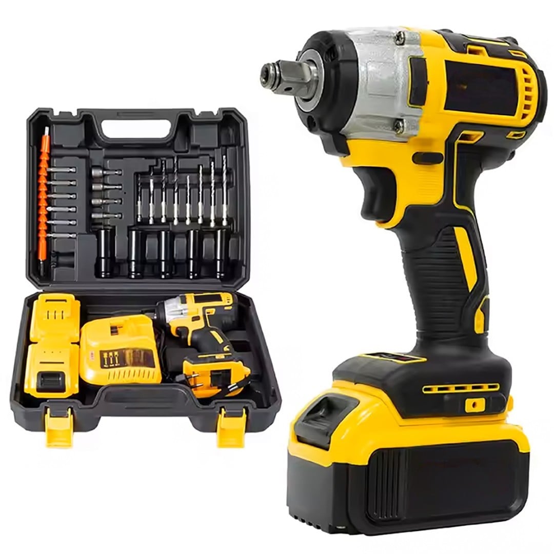 LLAVE IMPACTO 350N/M + ACCESORIOS + 2 BATERÍAS - 1
