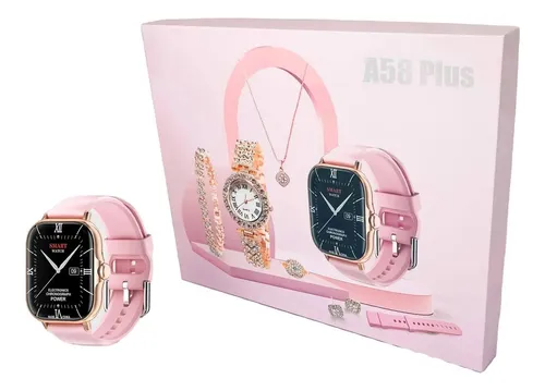 SMART WATCH RELOJ Y SET 7 EN 1 DE JOYERÍA A58 PLUS - 1