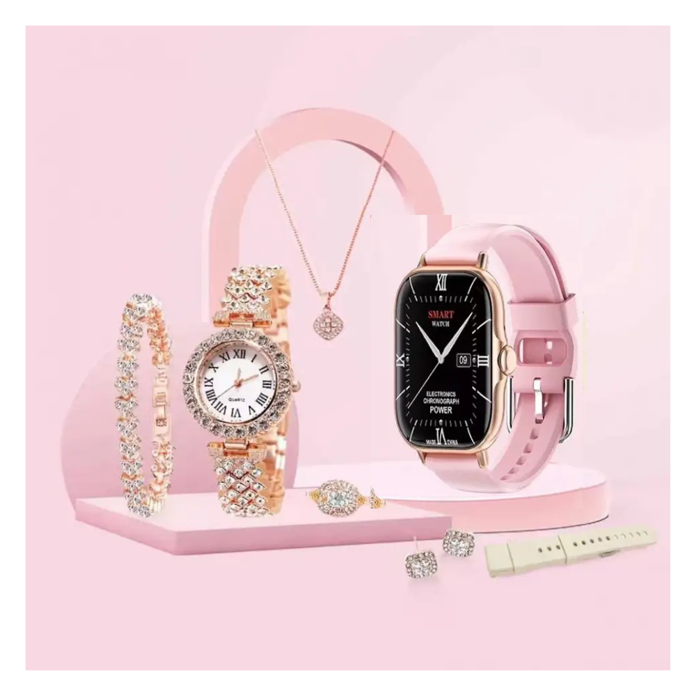 SMART WATCH RELOJ Y SET 7 EN 1 DE JOYERÍA A58 PLUS - 2